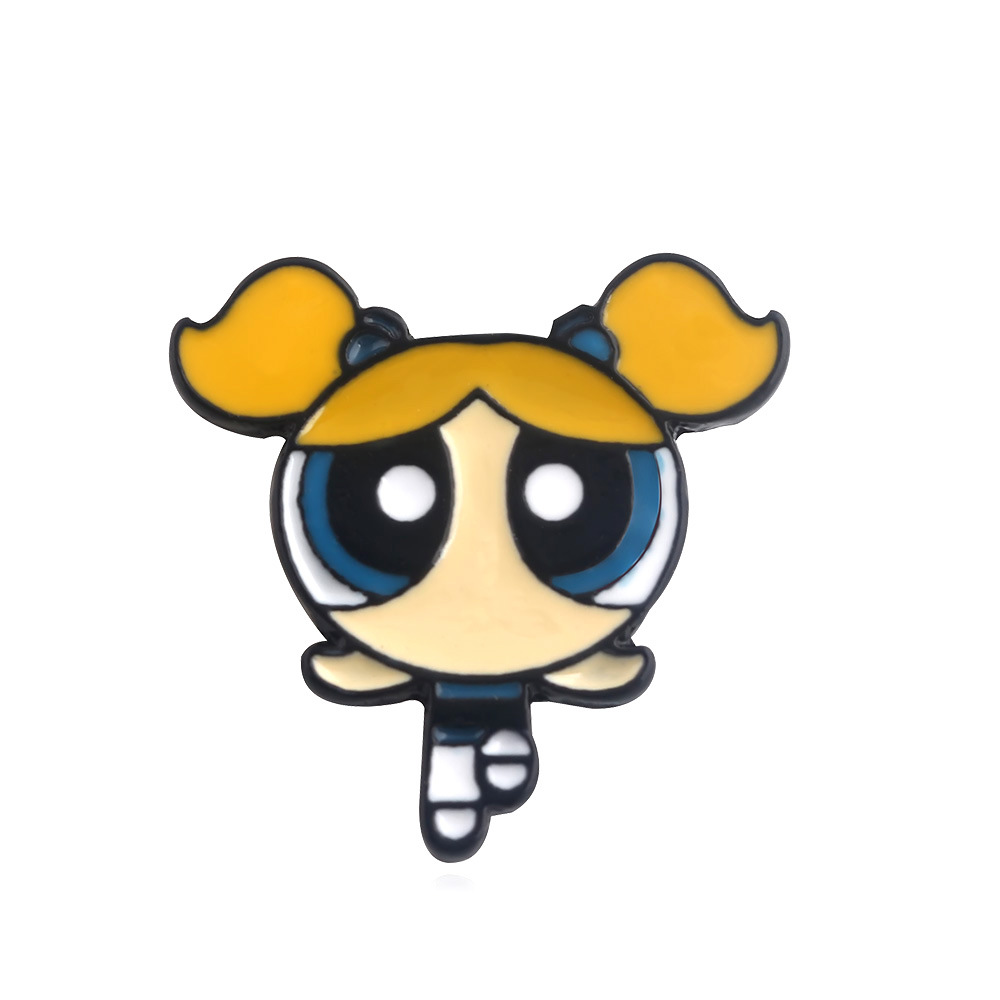 Cartoon The Powerpuff Girls Alloy Brooch Cute Pins