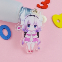 Kobayashi-san Chi no Maid Cosplay Cartoon Cute Keyring Acrylic Anime Keychain