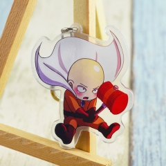 One Punch Man Cosplay Cartoon Character Cute Keyring Acrylic Anime Keychain