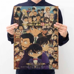 Detective Conan Cartoon Placard Home Decoration Retro Kraft Paper Anime Poster