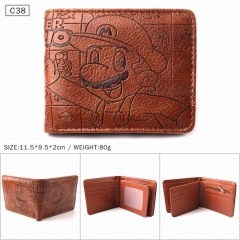 Super Mario Bro Cartoon Coin Purse PU Leather Fashion Anime Short Wallet