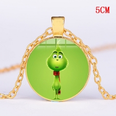 4Colors Movie The Grinch Necklace Cosplay Cartoon Necklace Kids Alloy Pendant