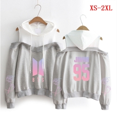 3Colors K-POP BTS Bulletproof Boy Scouts Jimin Fashion For Adult Cosplay 3D Print Strapless Shoulder Casual Style Hooded Anime Long Sleeves Hoodie