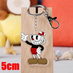 Cuphead Game Pendant Key Ring Transparent Anime Acrylic Keychain