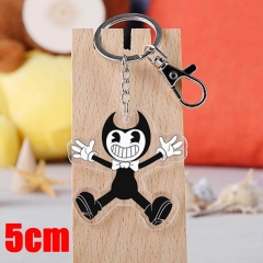 Bendy and The INK Machine Game Pendant Key Ring Transparent Anime Acrylic Keychain