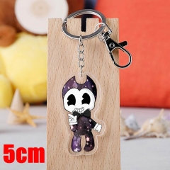 Bendy and The INK Machine Game Pendant Key Ring Transparent Anime Acrylic Keychain