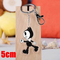 Bendy and The INK Machine Game Pendant Key Ring Transparent Anime Acrylic Keychain