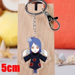 Naruto Konan Cartoon Pendant Key Ring Transparent Anime Acrylic Keychain