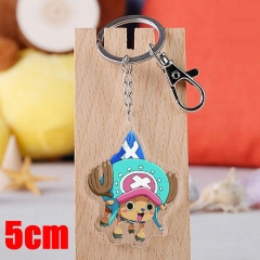 One Piece Chopper Cartoon Pendant Key Ring Transparent Anime Acrylic Keychain