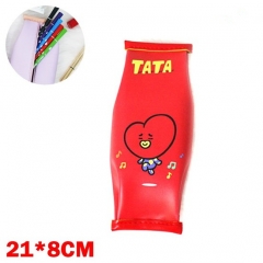 K-POP BTS Bulletproof Boy Scouts BT21 Zipper Pen Bag Students Cartoon Pencil Bags