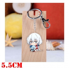 Zombie Land Saga Konno Junko Cartoon Pendant Key Ring Transparent Anime Acrylic Keychain