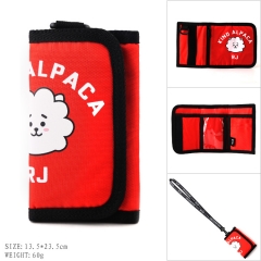 BT21 K-POP BTS Bulletproof Boy Scouts Cartoon Kawaii Three Folding Canvas Purse Anime Wallet