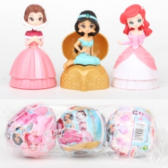 Surprise Ball Disney Princess Model Cartoon PVC Figure (3pcs/set)