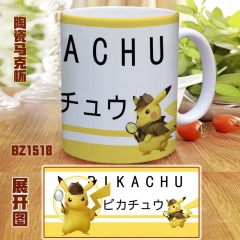 Pokemon Detective Pikachu Movie Color Printing Anime Mug Ceramics Cup