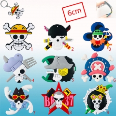 9 Designs One Piece Cartoon Soft Plastic Anime Keychain Pendant