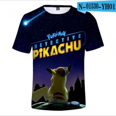 Detective Pikachu Movie 3D Print Casual Short Sleeve T Shirt