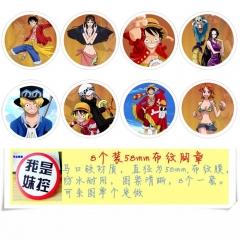 One Piece Anime Cartoon Brooches And Pins 8pcs/set