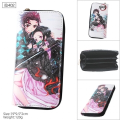 Demon Slayer: Kimetsu no Yaiba Cartoon Cosplay PU Purse Folding Anime Zipper Long Wallet