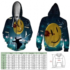 Watchmen Halloween Cosplay For Adult 3D Printing Anime Hooded Zipper Hoodie