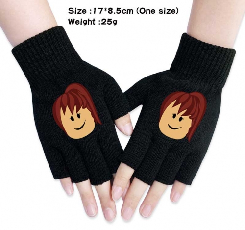 Roblox Anime Half Finger Gloves Winter Gloves - roblox black hoodie with gloves