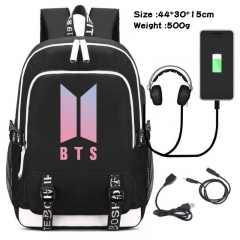 K-POP BTS Bulletproof Boy Scouts Anime Cosplay Cartoon Colorful USB Charging Backpack Bag