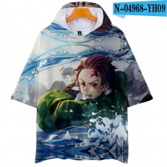 Demon Slayer: Kimetsu no Yaiba Anime 3D Print Casual Short Sleeve T Shirt Hooded Hoodie