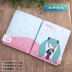 Hatsune Miku Cartoon Cosplay Purse PU Leather Anime Short Wallet