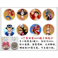 One Piece 8 Designs Mirror Anime Mirror Keychains (8pcs/set)