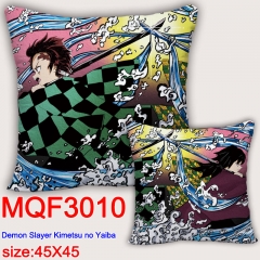 Demon Slayer: Kimetsu no Yaiba Cartoon Cosplay Double Side Decorative Chair Cushion Cartoon Anime Square Pillow 45X45