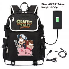 Gravity Falls  Anime Cosplay Cartoon Waterproof Canvas Colorful USB Charging Backpack Bag