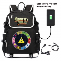 Gravity Falls  Anime Cosplay Cartoon Waterproof Canvas Colorful USB Charging Backpack Bag