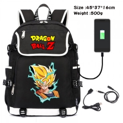 Dragon Ball Z Anime Cosplay Cartoon Waterproof Canvas Colorful USB Charging Backpack Bag