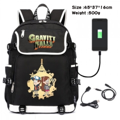 Gravity Falls  Anime Cosplay Cartoon Waterproof Canvas Colorful USB Charging Backpack Bag