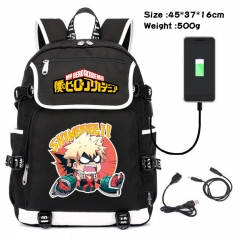 Boku no Hero Academia/My Hero Academia Anime Cosplay Cartoon Waterproof Canvas Colorful USB Charging Backpack Bag