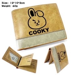 BT21 K-POP BTS Bulletproof Boy Scouts Anime Cosplay PU Purse Folding Anime Short Wallet