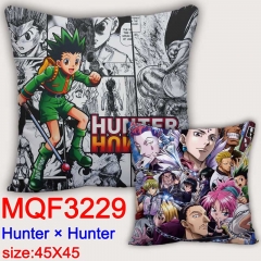 HUNTER×HUNTER Cartoon Cosplay Double Side Decorative Chair Cushion Cartoon Anime Square Pillow 45X45