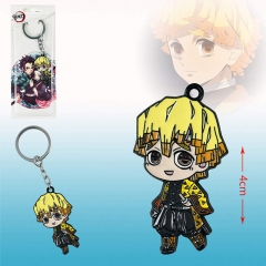 Demon Slayer: Kimetsu no Yaiba Agatsuma Zenitsu Cartoon Figure Pendant Key Ring Wholesale Anime Keychain 4cm