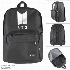 K-POP BTS Bulletproof Boy Scouts Black Zipper School Bag Waterproof Wholesale BT21 Anime Backpack