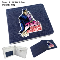 JoJo's Bizarre Adventure Denim Folding Coin Purse Anime Wallet