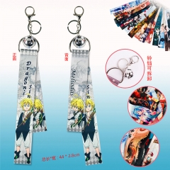 The Seven Deadly Sins Cartoon Cosplay Pendant with Bell Ribbon Keychain