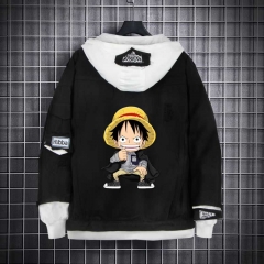 One Piece Cosplay Cartoon Unisex Casual Anime Denim Jacket