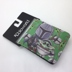 Star Wars Yoda Colorful Coin Purse Bifold PU Anime Short Wallet