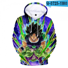 10 Styles Dragon Ball Super Broli Customizable 3D Printing Anime Hooded Hoodie