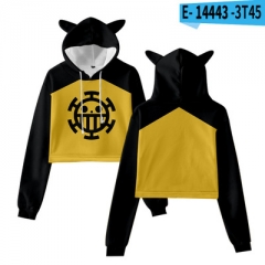 15 Styles One Piece Customizable 3D Printing Anime Hooded Short Hoodie