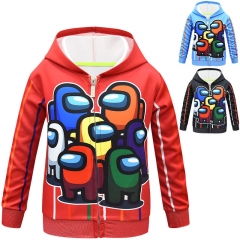 11 Styles Among Us Hot Game Pattern For Kids Anime Zipper Hooded Hoodie