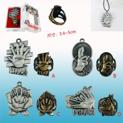 4 Styles Jujutsu Kaisen Hot Janpanese Anime Rings with Necklace Set