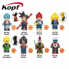 4 Styles Dragon Ball Z Anime Cartoon Model Miniature Building Blocks Collection 4.5CM #KF6069