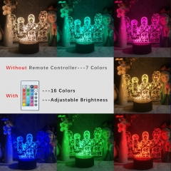 2 Different Bases Attack on Titan/Shingeki No Kyojin Anime 3D Nightlight with Remote Control