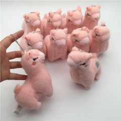 2 Colors Cute Alpaca Cartoon Anime Plush Toy Keychain 10pcs/set