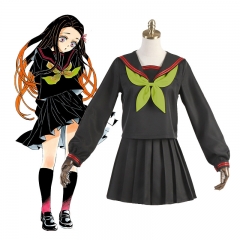 Demon Slayer: Kimetsu no Yaiba Cosplay Kamado Nezuko Sailor Suit Anime Costume (Set)